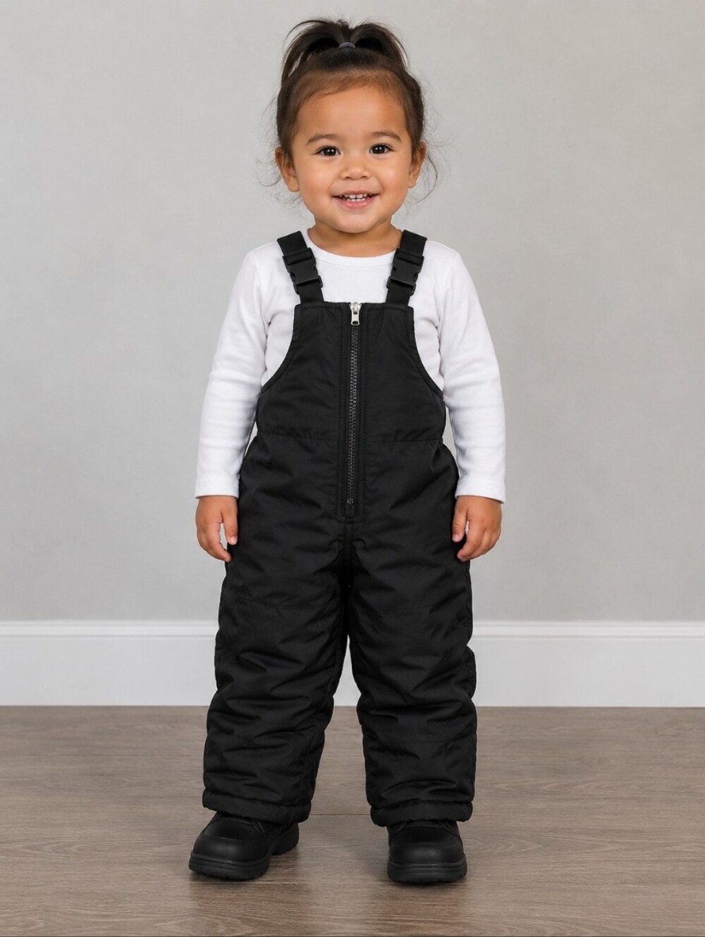 KID CONNECTION Black Snow Suit Bib 2T